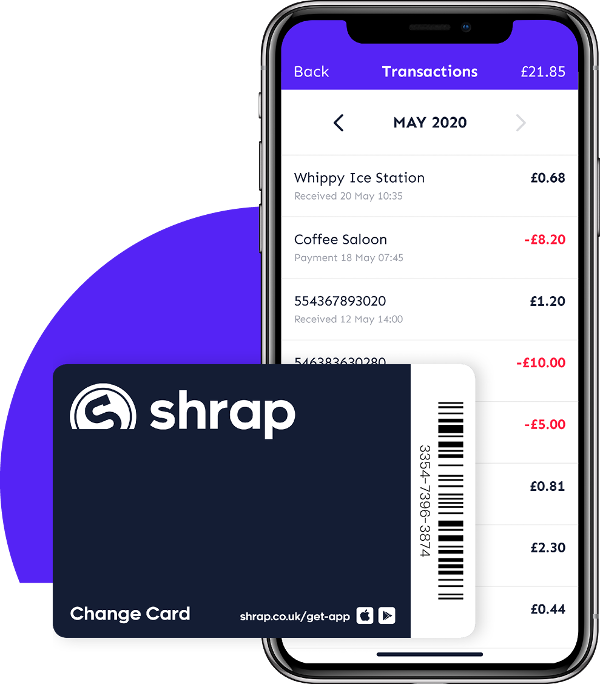 Shrap replaces coins, and enables fee-free mobile payments.